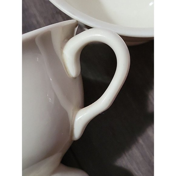 Castleton Creamware Footed Tea Cup Lot Of 4 Vintage USA 2.75x4in Cottagecore - Picture 5 of 6